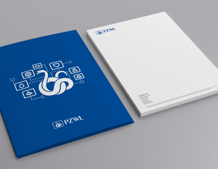 Graphic design example: corporate identity, folder, letterhead
